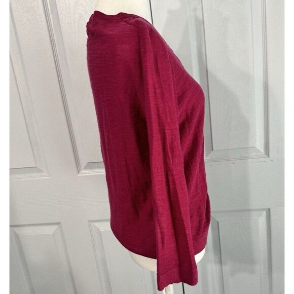 LOFT Women's Pink Gauzy Cotton Sweater - Size M (Fits Small) Width 22" Length 20 - Picture 2 of 6